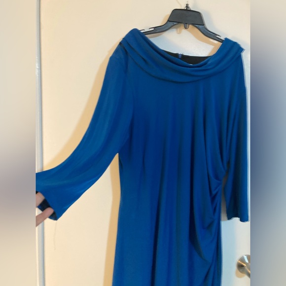 Chico's Dresses & Skirts - Chicos Dress blue Stretch 3/4 Sleeve Wrap long sleeve
